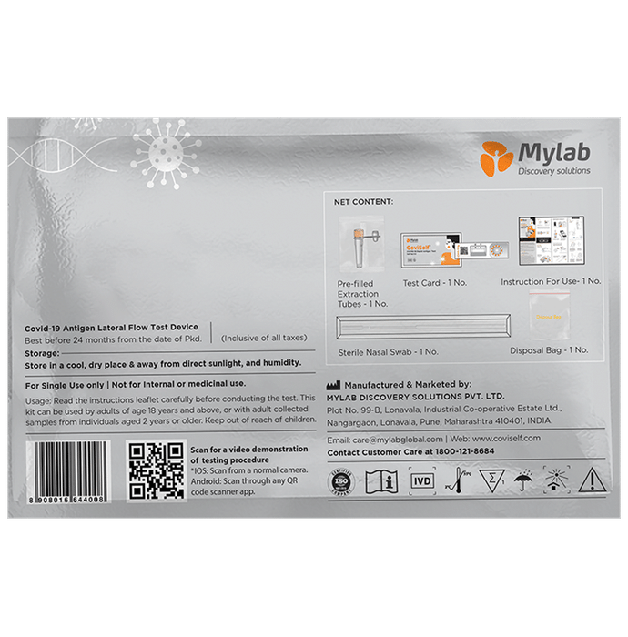Mylab CoviSelf COVID-19 Antigen lateral Flow Test Devise 