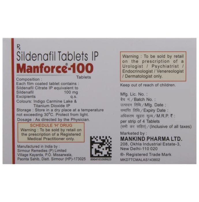 Manforce Tablet 100Mg