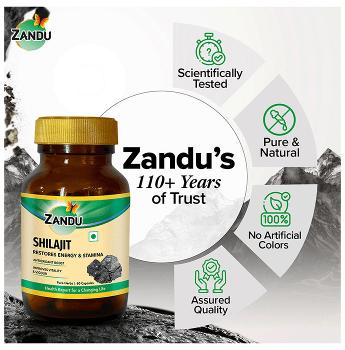 Zandu Shilajit Pure Herbs Himalayan Shilajeet, Boosts Immunity, Strength and Stamina