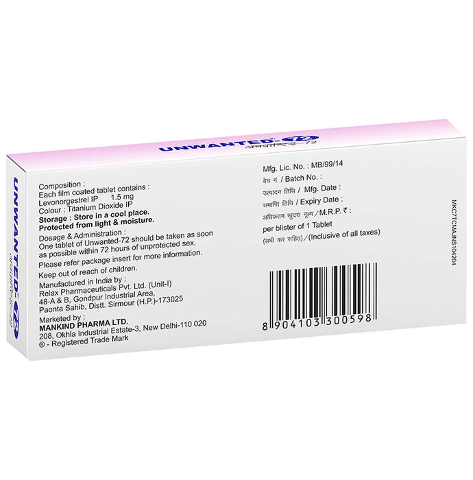 Unwanted 72 Tablets