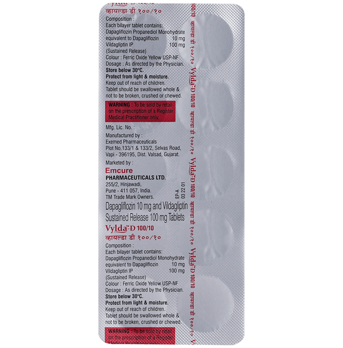 Vylda-D 100/10 Tablets