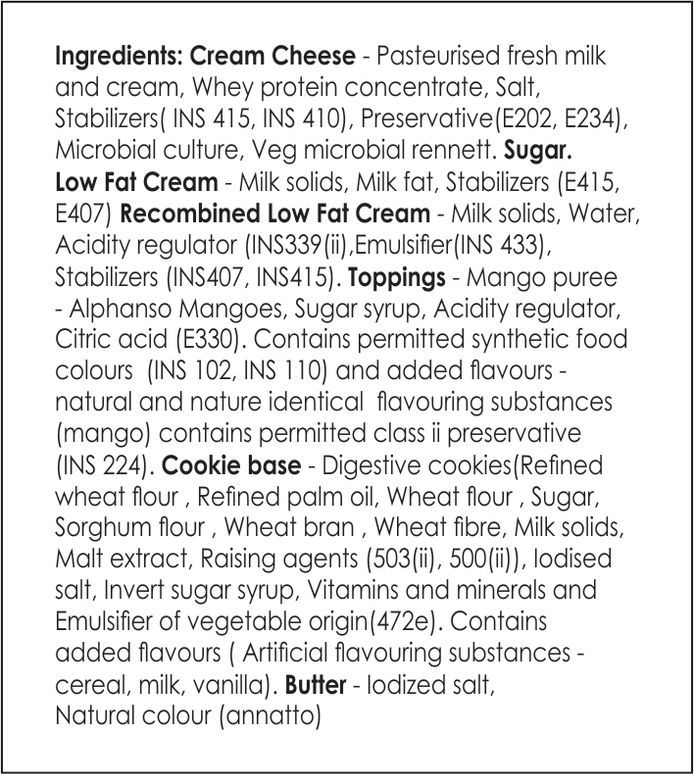 Zepcake Mango Cheese Cake