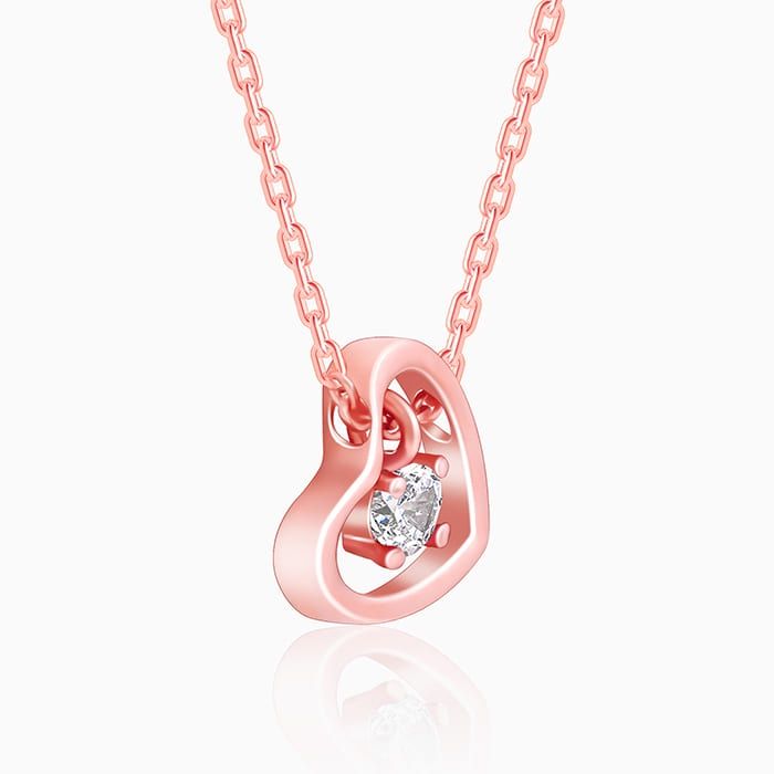 Zouk Shobha Niwas Lotus Motif Structured Shoulder Bag(1pc) & Giva Rose Gold Whole Heart Necklace(1pc) Combo