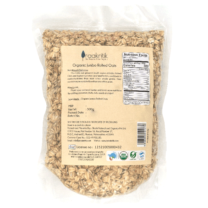 Praakritik Organic Jumbo Rolled Oats