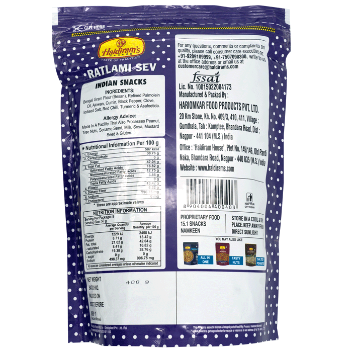 Haldirams Nagpur Ratlami Sev 400 g Combo