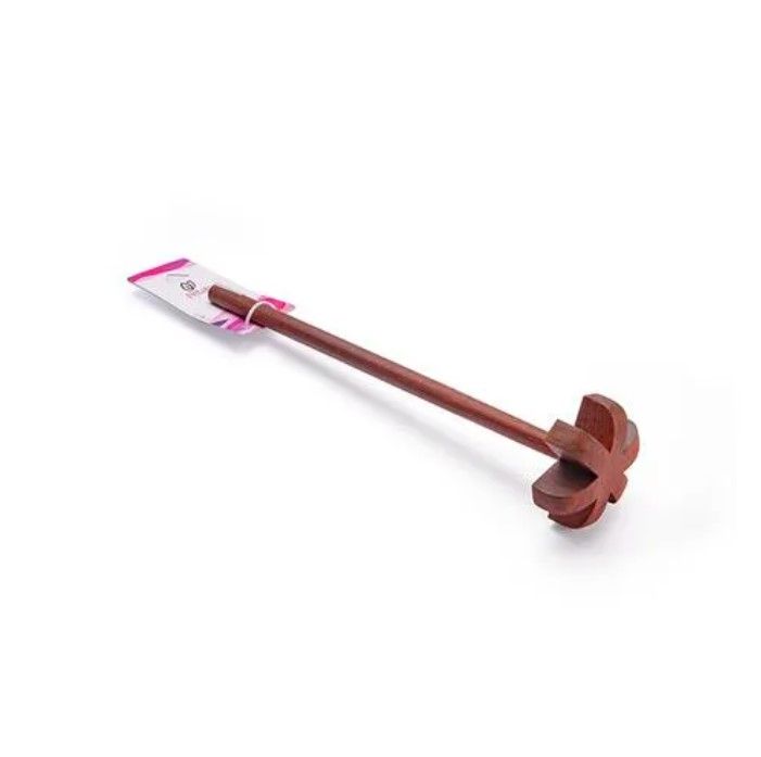 Petals Wooden Manual Churner Lassi Whisker Rawai Madhani Blender Tool - 26cm