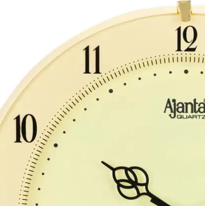 Ajanta Analog 28 cm x 28 cm Wall Clock (Beige With Glass Standard)