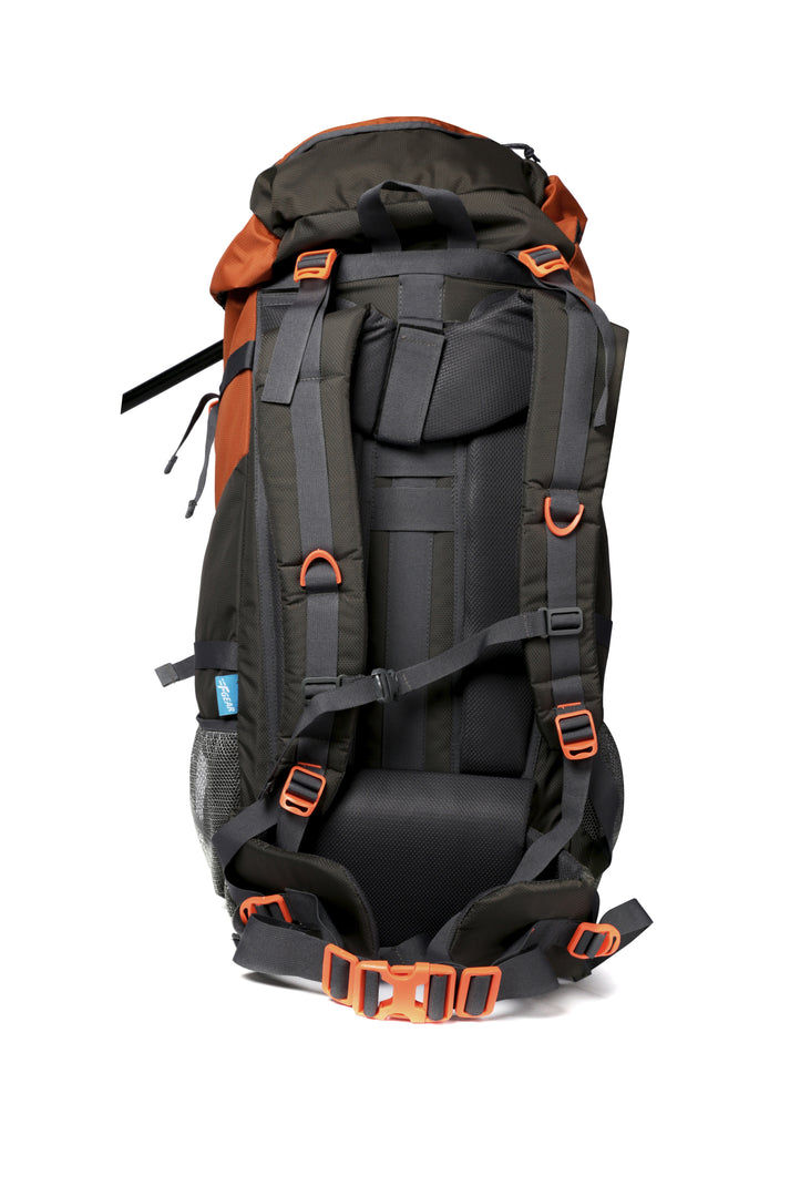F Gear Unisex Polyester 75 L Sturdy Handle Rucksack | Grey and Orange - Free Size