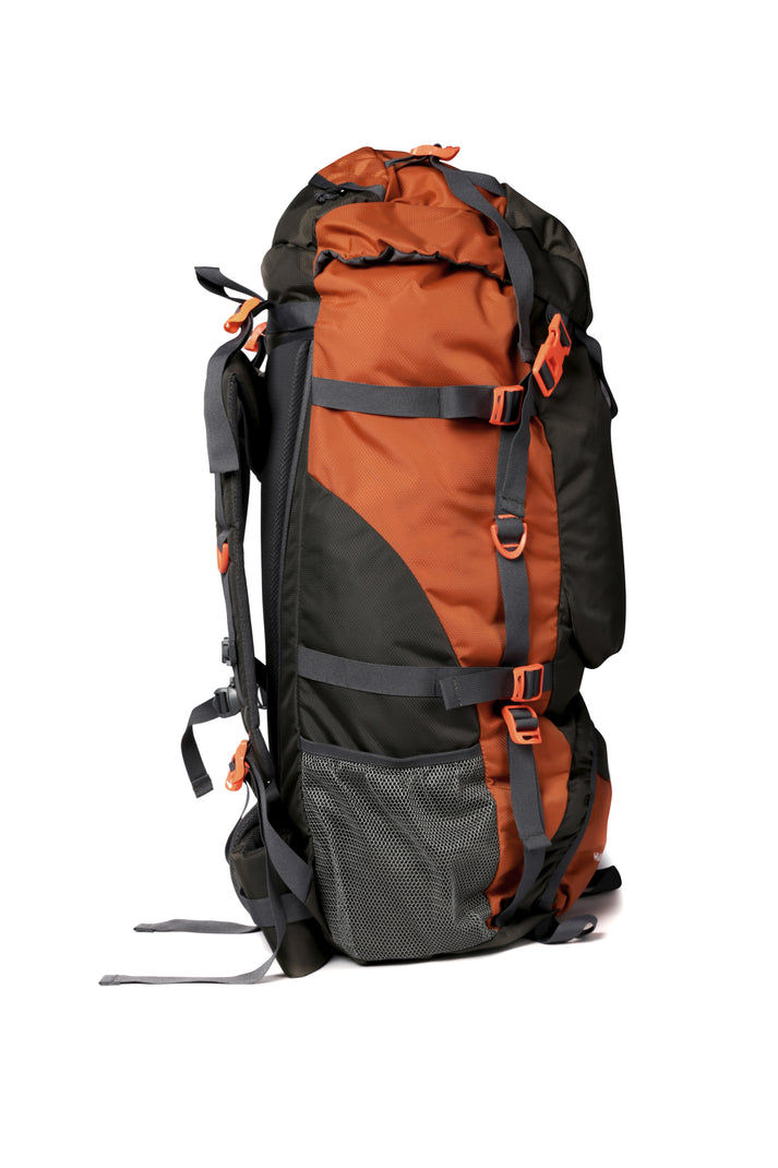 F Gear Unisex Polyester 75 L Sturdy Handle Rucksack | Grey and Orange - Free Size