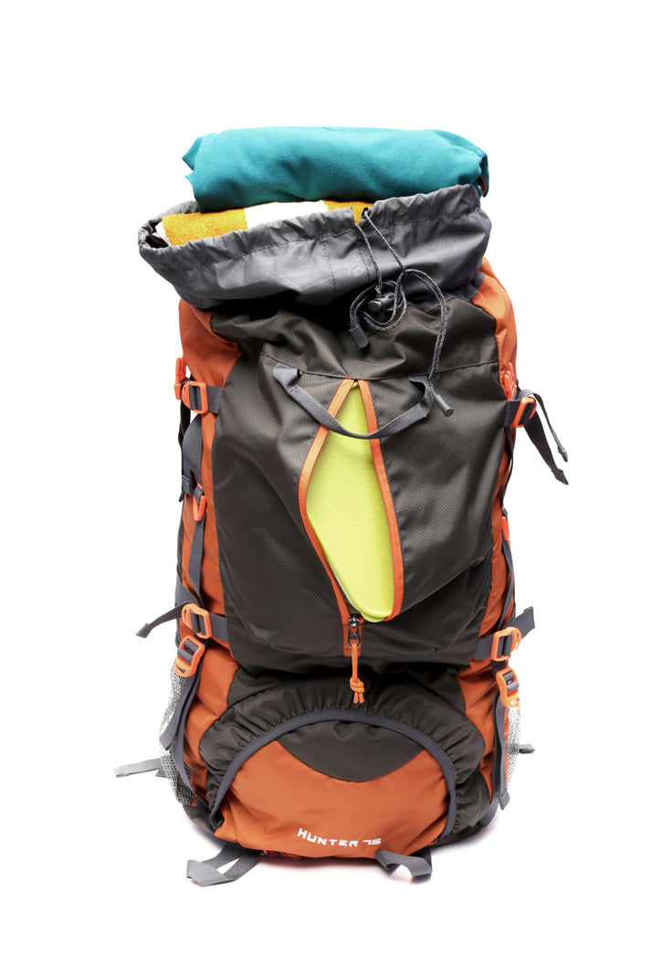 F Gear Unisex Polyester 75 L Sturdy Handle Rucksack | Grey and Orange - Free Size