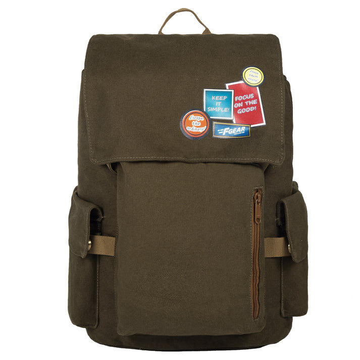 F Gear Unisex Canvas 20 L Laptop Backpack | Brown