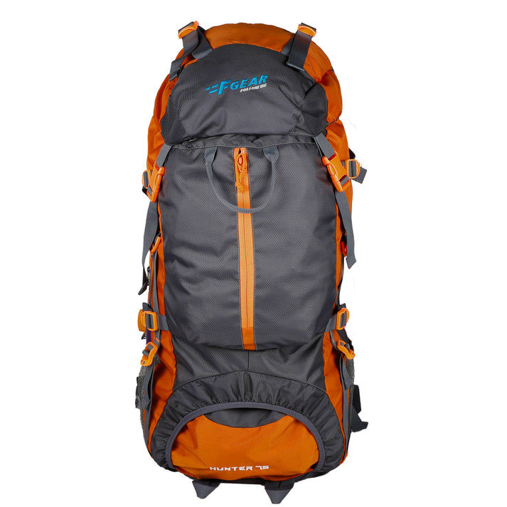 F Gear Unisex Polyester 75 L Sturdy Handle Rucksack | Grey and Orange - Free Size