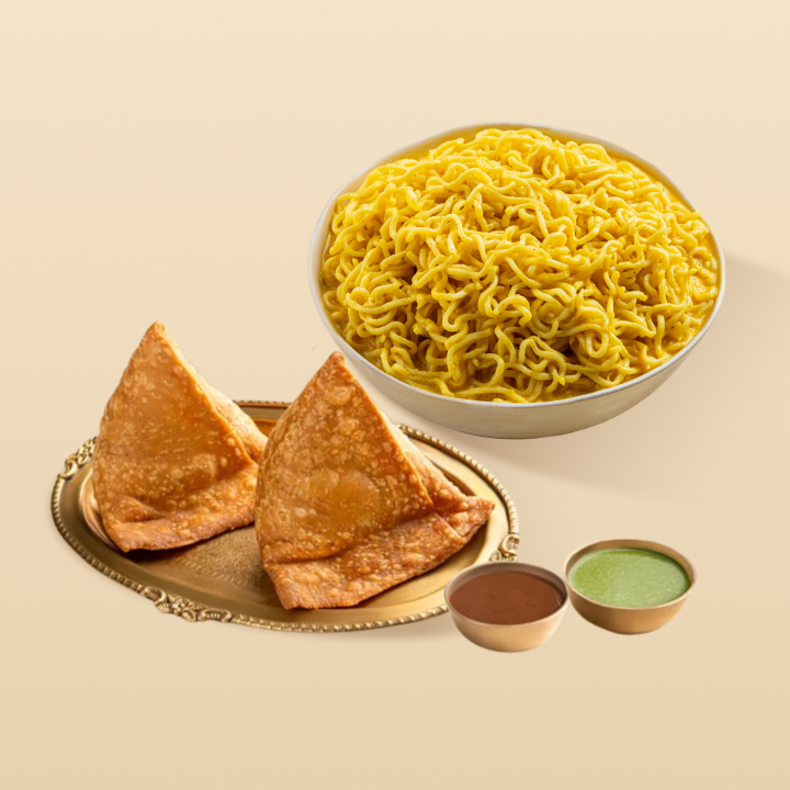 Plain Maggi + Samosa - 2 Pieces