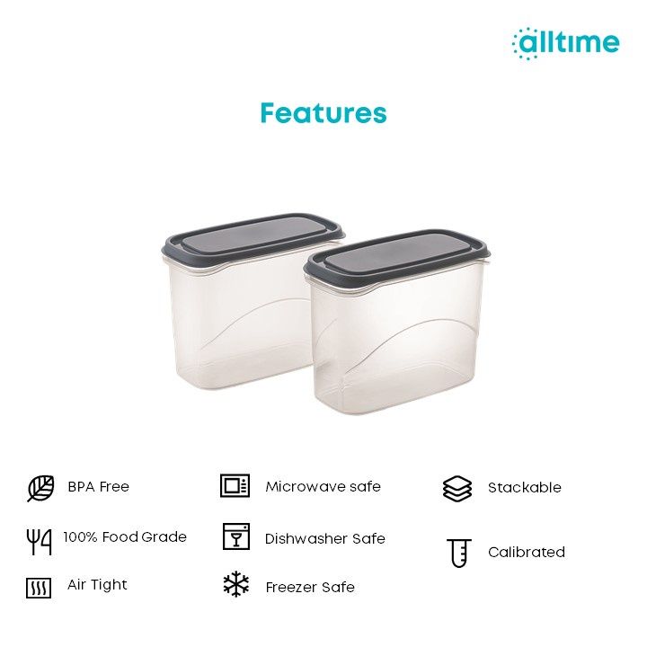All Time Frostee Storage Contaner1250 Ml (2500 Ml) (2 Pc Set) (Colour May Vary)