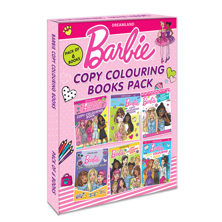 Dreamland Barbie Copy Colouring Books Pack of 6 | Gift for kid | Gift Pack | Barbie Book, 144 Pages