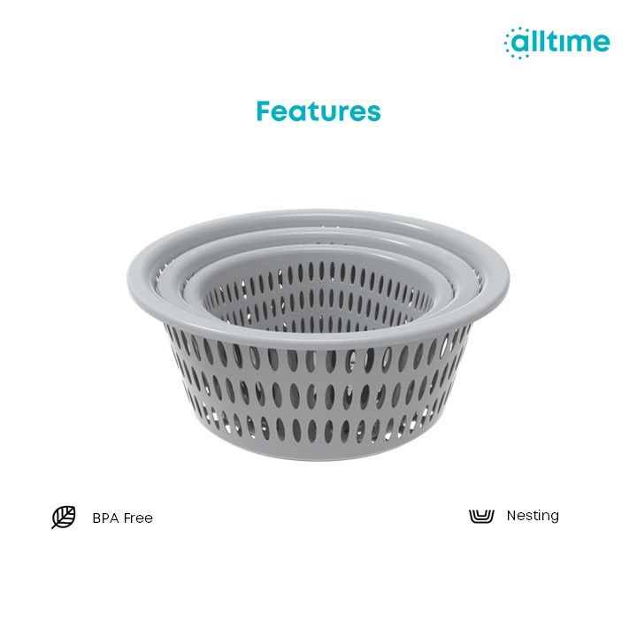 All-Time Easy Round Basket Set |3-Piece (Colour May Vary)