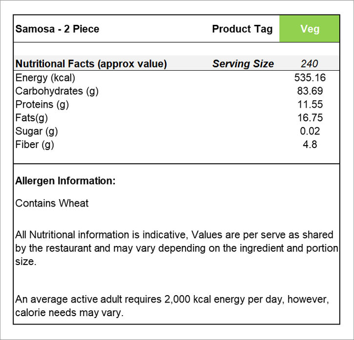 Samosa - 2 Pieces        