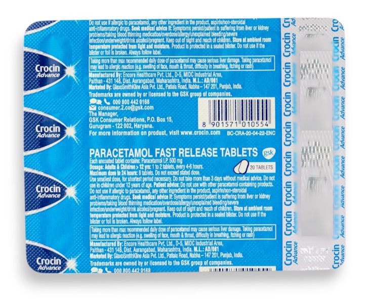 Crocin Advance Tablets