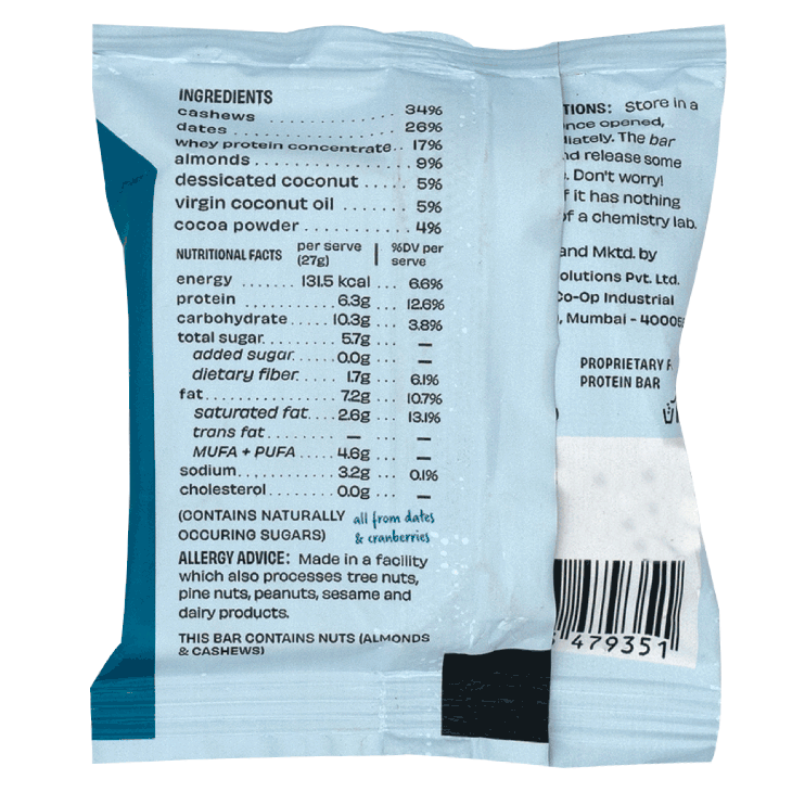 The Whole Truth Mini Protein Bar - Coconut Cocoa No Added Sugar
