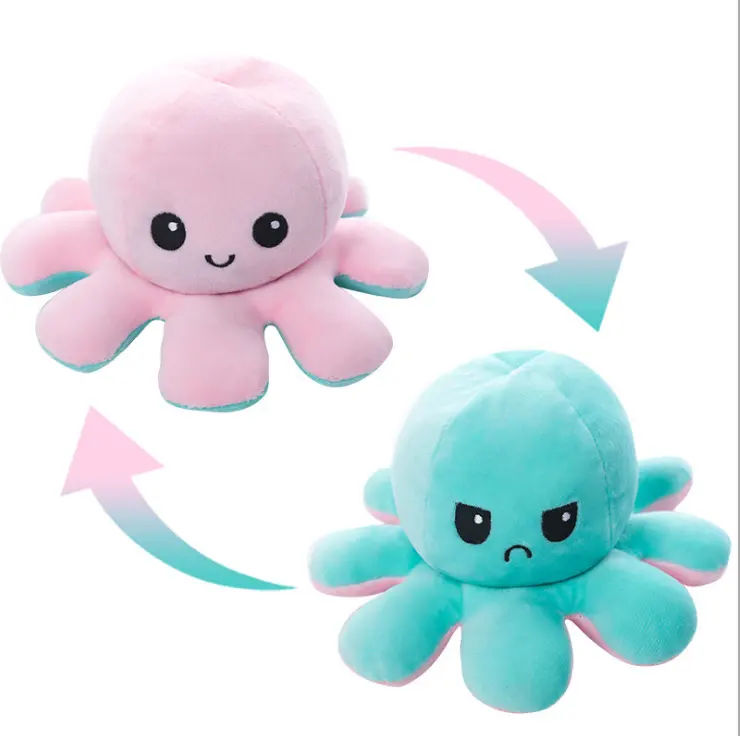 Fablue Octopus Reversible Sitting Plush Soft Toy Animal For Kids