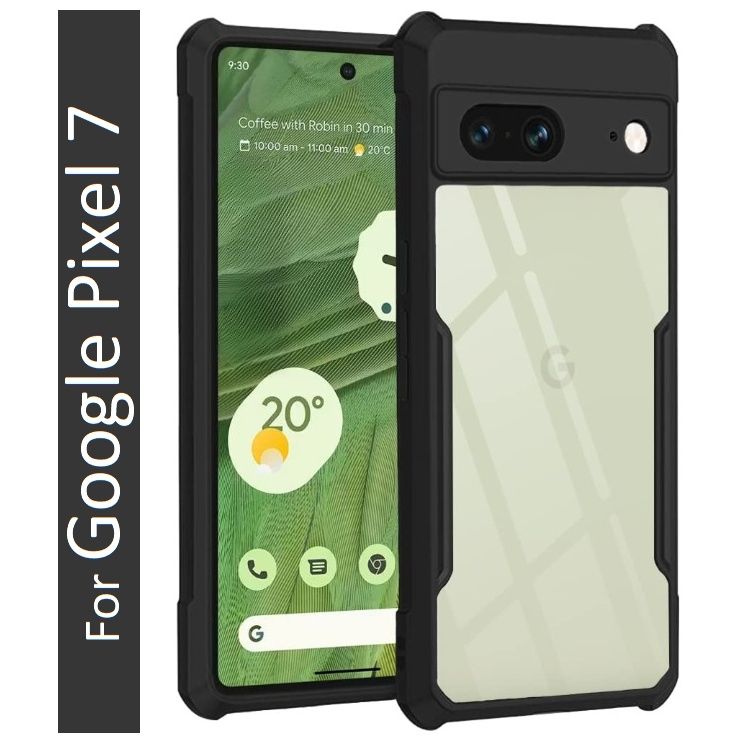 Kwine Case Google Pixel 7 Back Cover - Black Bordered Transparent Case