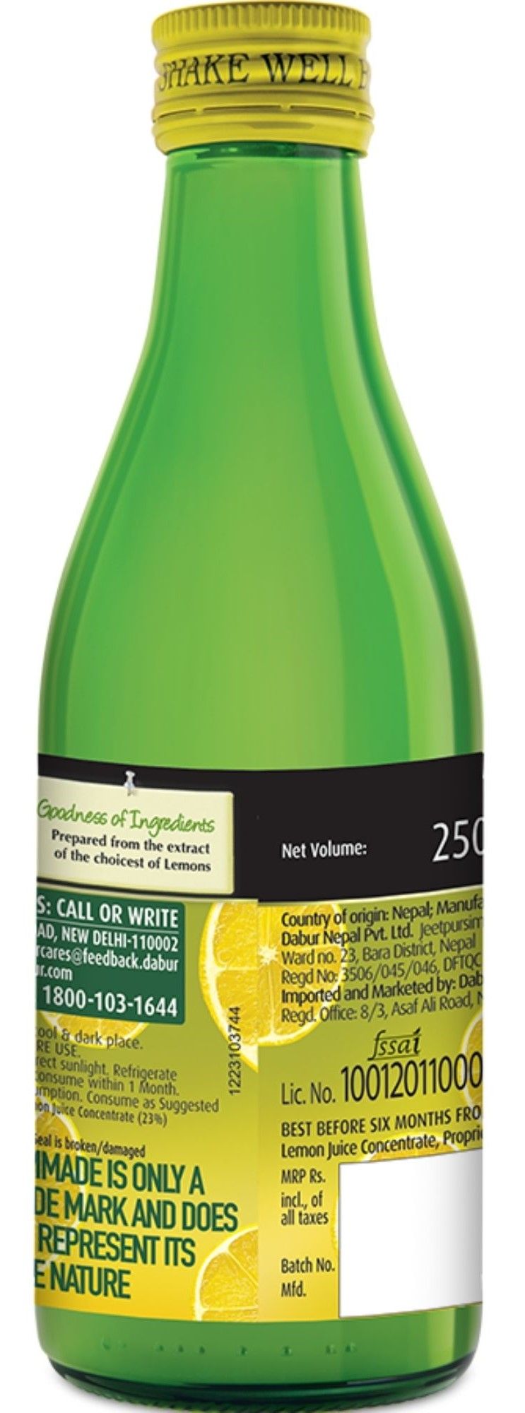 Dabur Homemade Lemoneez, Lemon Juice with Goodness of 33 Lemons 250 ml Combo