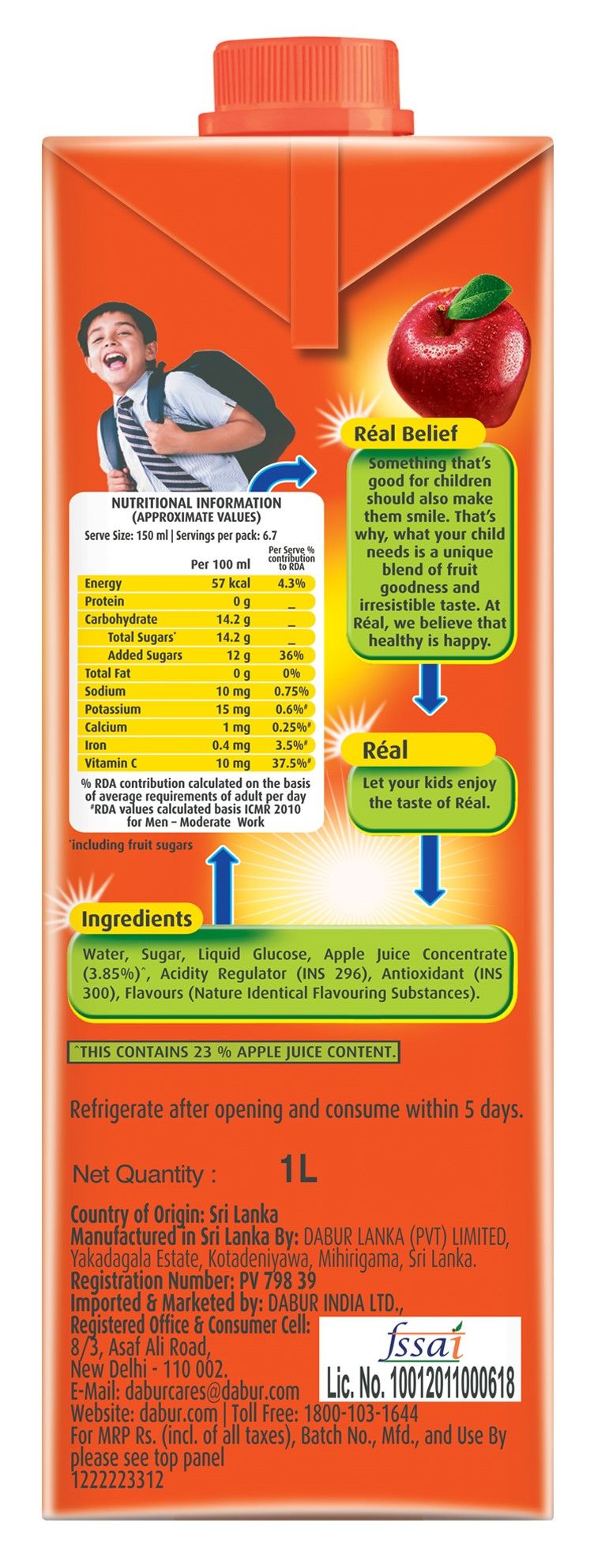 Real Fruit Power -Apple juice 1 l Combo