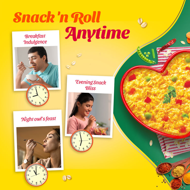 Saffola Masala Oats | Veggie Twist | Anytime Snack | Ready in 3 mins | Millets Goodness 38 g Combo