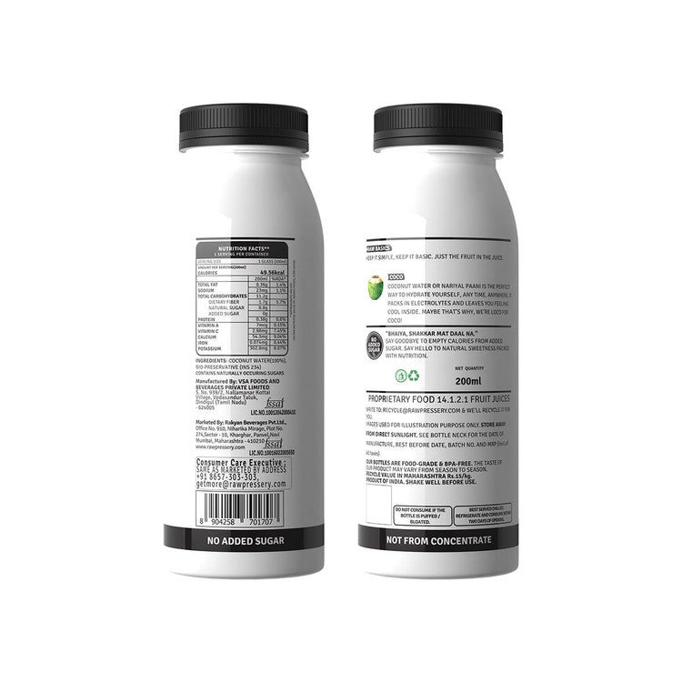 Raw Pressery Coconut Water 200 ml Combo
