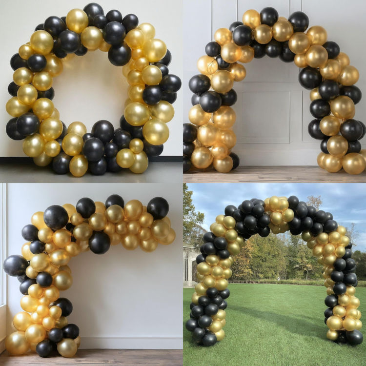 Let's Vybe Balloon Black & Golden