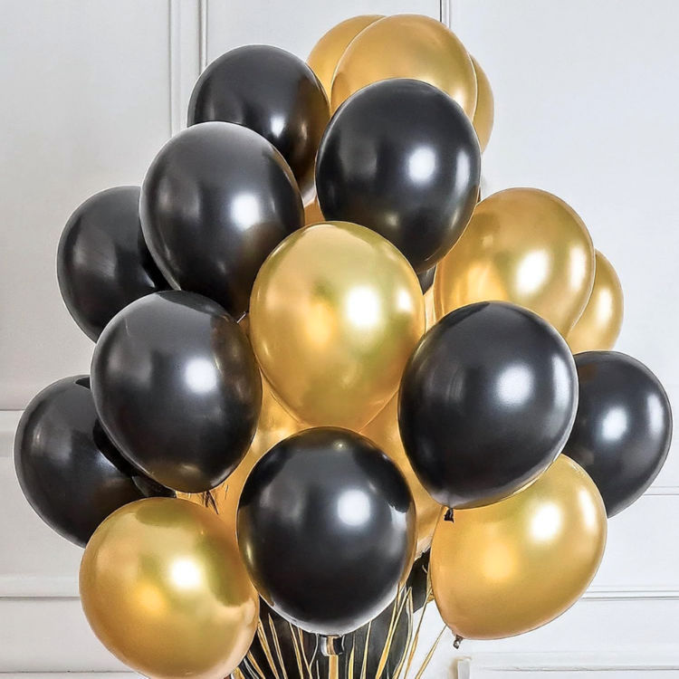 Let's Vybe Balloon Black & Golden
