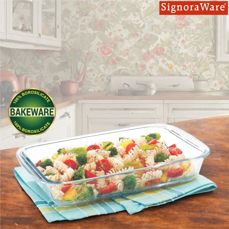 SignoraWare Bake 'N' Serve Rectangular Dish 1000 Ml | 1306 Clear