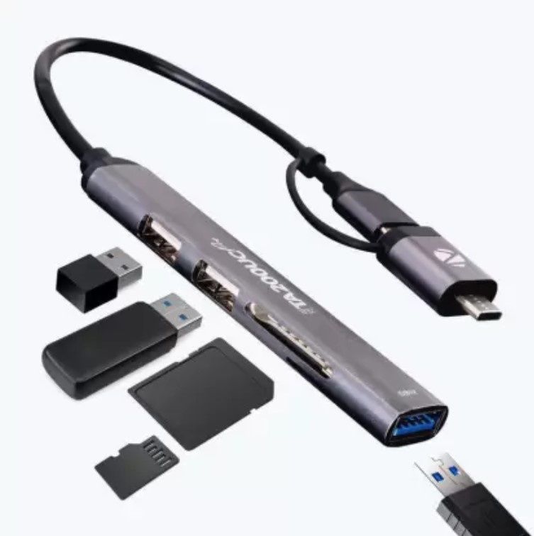 Zebronics Ta200Uc Pro, Type C Multiport Hub, Aluminum Body, Usb/Type C - Usb 3.0 | 3 X Usb