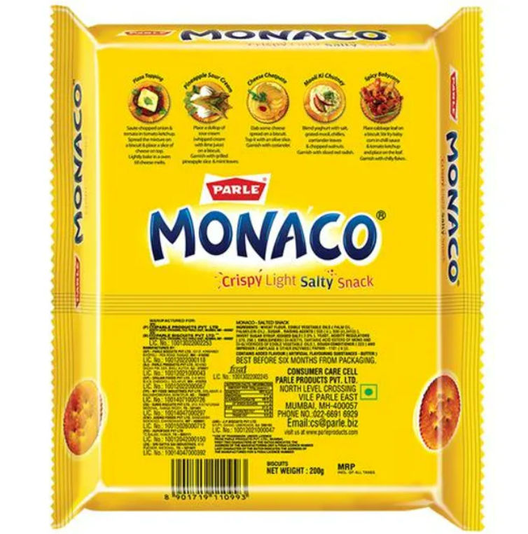 Parle Monaco Classic Salty Biscuits 186 g Combo