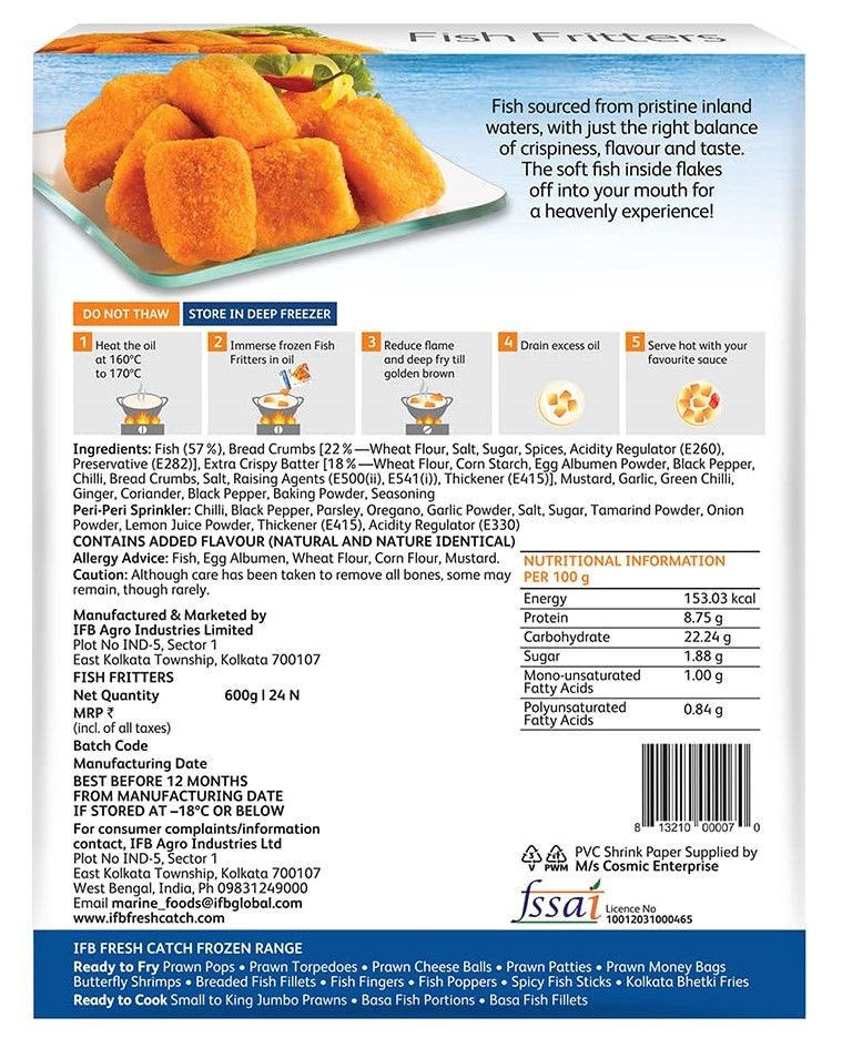IFB Fresh Catch Fish Fritter 600 g Combo