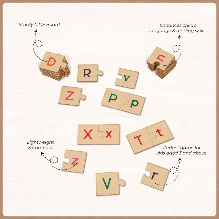 Little Ginnie Alphabet Matching Puzzle For Kids - Educational Jigsaw Puzzle Set | 3+ Years