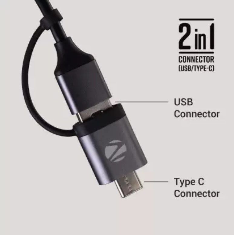 Zebronics Ta200Uc Pro, Type C Multiport Hub, Aluminum Body, Usb/Type C - Usb 3.0 | 3 X Usb