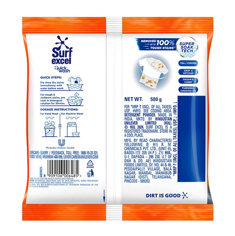 Surf Excel Quick Wash Detergent Powder