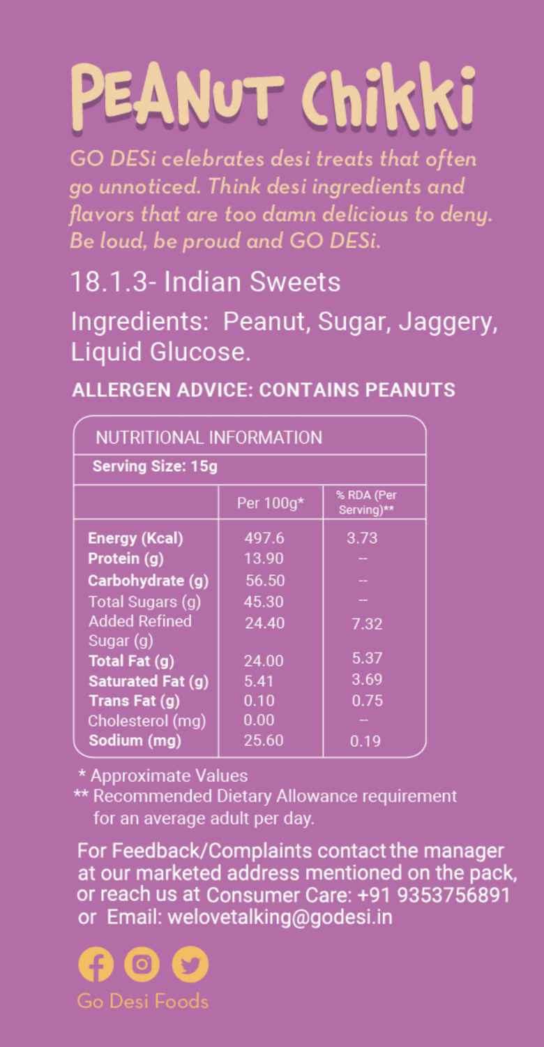 Go Desi Classic Peanut Chikki 450 g Combo