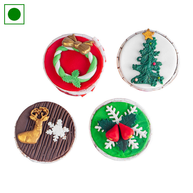 Love and Chessecake Christmas Father Cupcakes (4 pcs) (Eggless / Veg)
