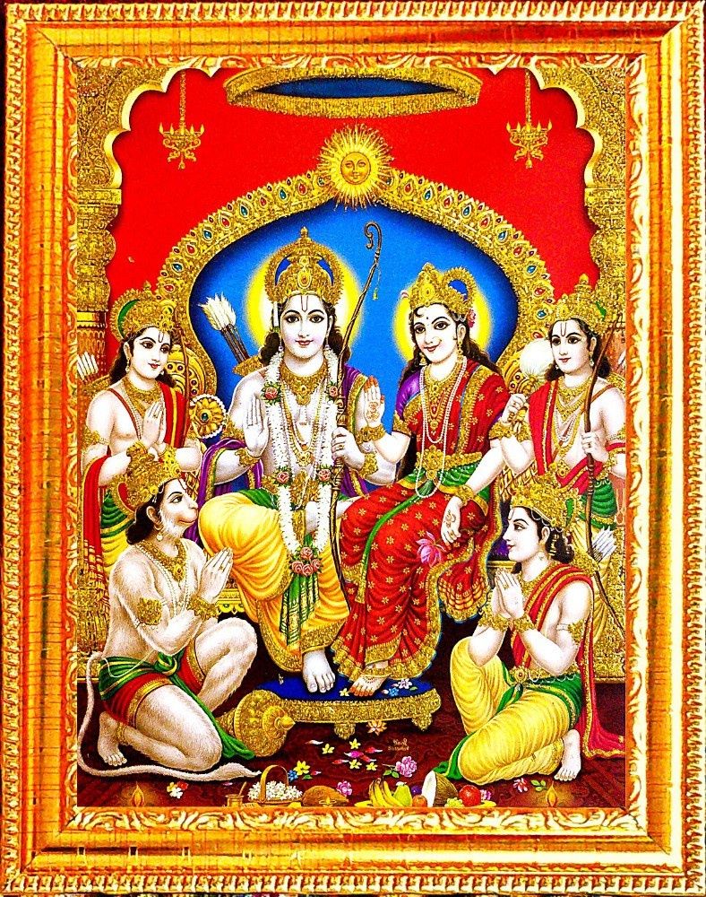 Oye Happy DIVINE VIBES Ram Darbar Diety Photo - 15 cm x 20 cm