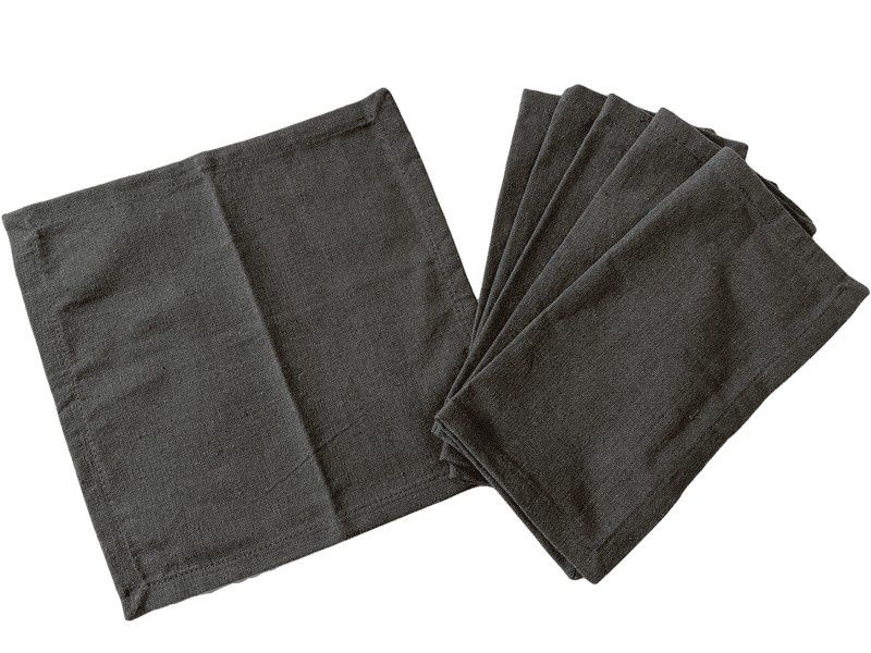 Lushomes Dark Grey Table Napkins - 9 x 9 inch