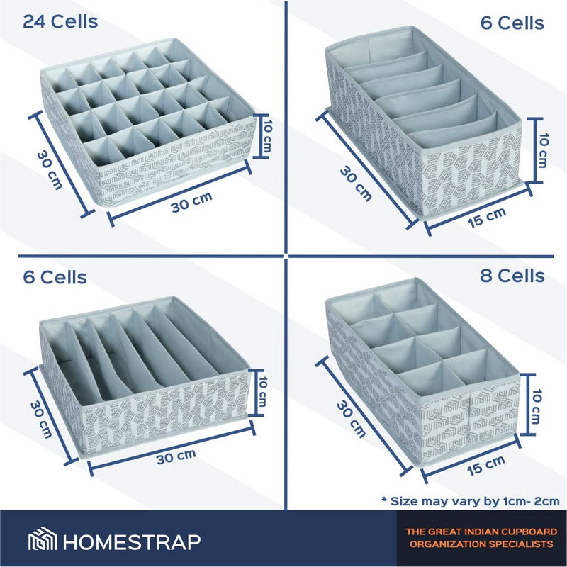 Homestrap Set Of 4 Foldable Storage Undergarment Organizer