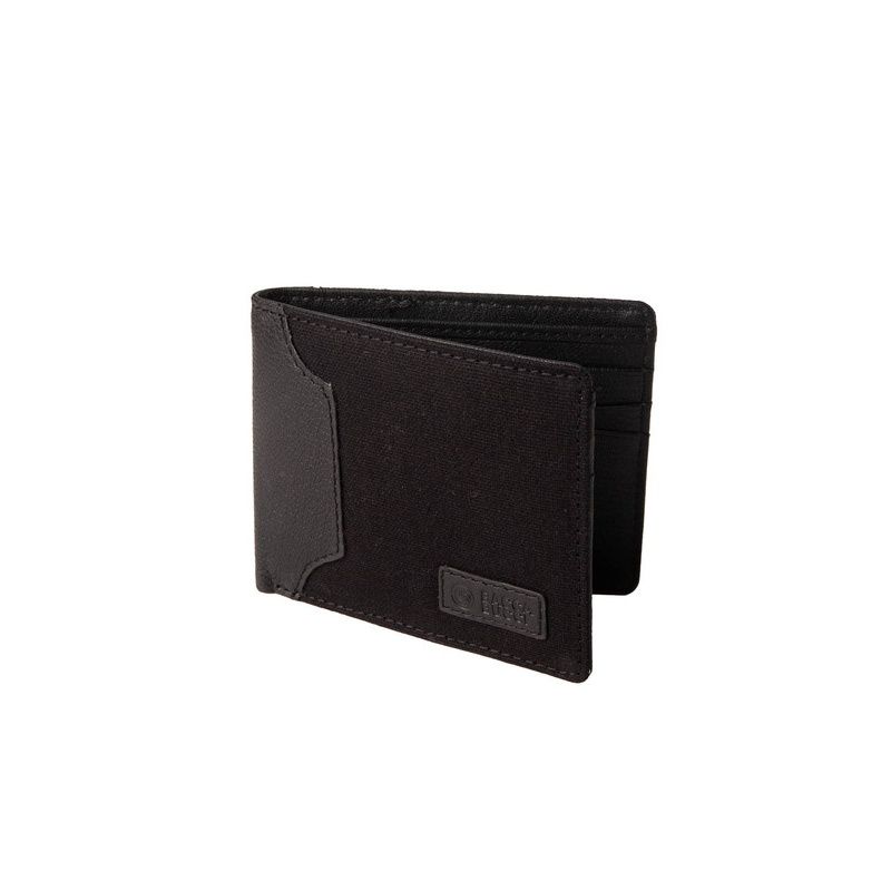 Bacca Bucci Unisex Solid Canvas Bi-Fold Wallet | Black - Free Size