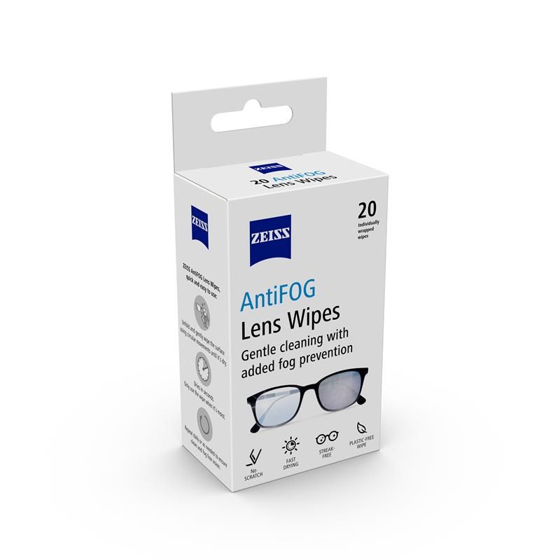 ZEISS AntiFOG Wipes 20ct - Fog-Free