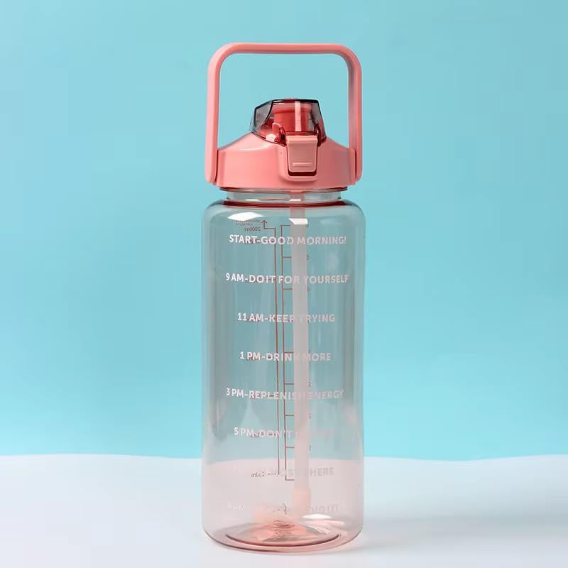 Clazkit 2L Motivational Water Bottle with Time Marker Multicolor