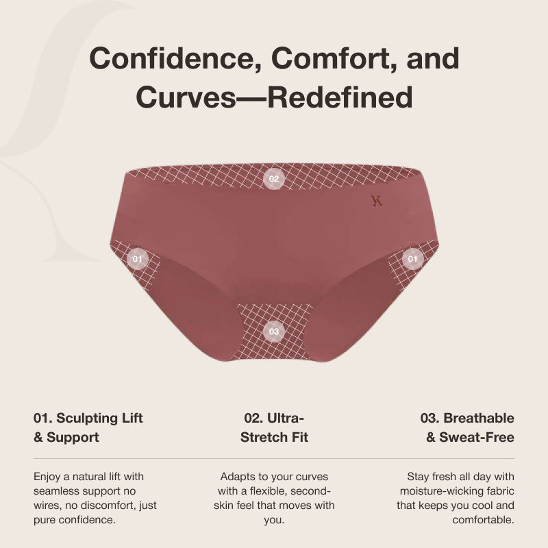 Krvvy Women's All Day Control Shapewear | Seamless, Targeted Compression & Cotton Crotch - M
