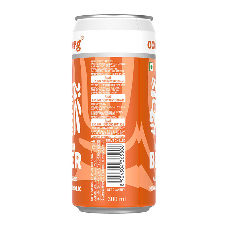 Coolberg Peach Non Alcoholic Beer Can Bottle 300 ml Combo