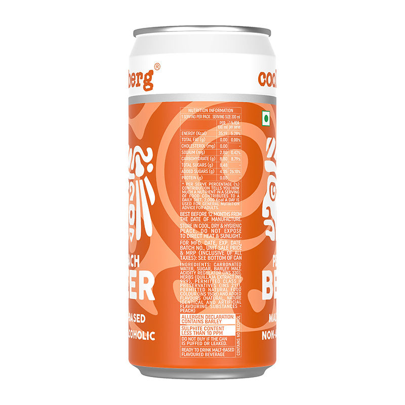 Coolberg Peach Non Alcoholic Beer Can Bottle 300 ml Combo