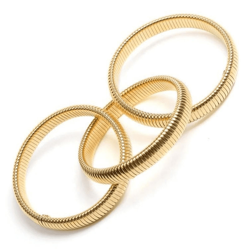 Designs & You Gold Plated Triple Layer Snake Chain Tangled Bracelet